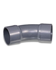 Bend 45deg PVC 63mm 2x stick-on sleeve PN10