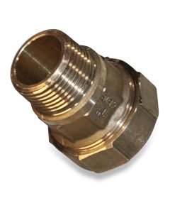 Screw union brs 1"m x 32 f/hose PE