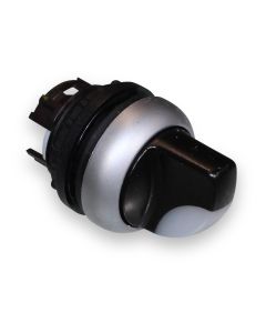 Illuminated selector switch front M22 1-0-2white M22-WRLK3-W