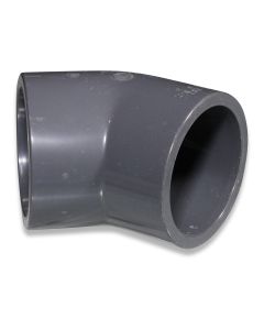 Elbow 45deg PVC 90mm 2x stick-on sleeve PN16