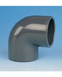 Elbow 90deg PVC 110mm 2x stick-on sleeve PN16