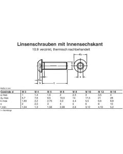 Pan head screw ISO7380-1 M6 x 16 SST A2