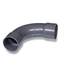 Bend 90deg PVC 63mm 2x stick-on sleeve PN10