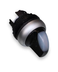 Illuminated selector switch front M22 0-1V white M22-WLKV-W