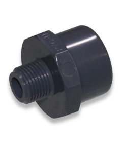 Adapter nipple 32fm x1/2"m PVC with octagon