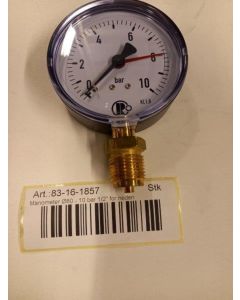 Manometer dia. 80 0 - 10 bar 1/2" m radial bottom side