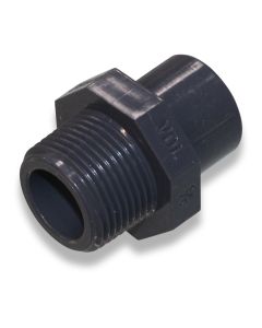 Adapter nipple 25m x 3/4"m PVC with octagon