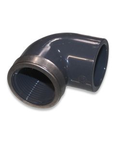 Elbow 90deg PVC 32mm x 1" FM PN16 w/reinforcement ring