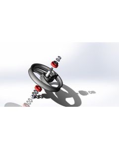Corner wheel DR1500 cast iron w/bearing+shaft f/galv. corner
