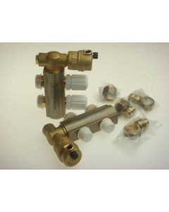 Pipe manifold set 2+2 brass