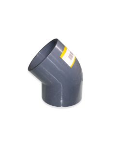 Elbow 45deg PVC 110mm 2x stick-on sleeve PN16
