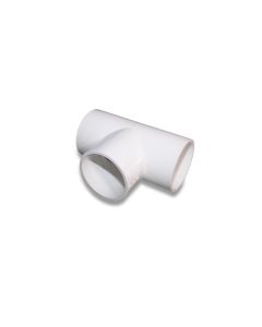 T-piece PVC 2" x 2" x 2" white 2 x stick-on sleeve