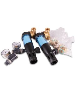 Reversible flow filter DUO FRII 3/4" w/connect.mater. PVC &