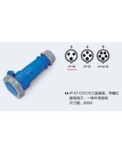Connector 220V 3-pole 16A IP67 540
