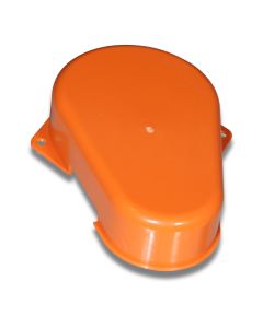 Guard cap for chain drive of egg belt cleaner