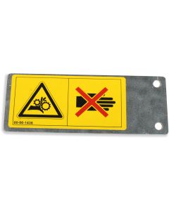 Plate w/pictograph danger of entanglement f/tunnel door TD