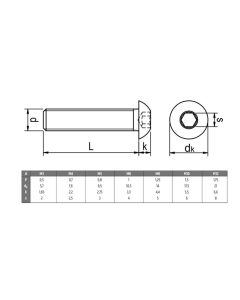 Pan head screw ISO7380-1 M6 x 30 SST A2