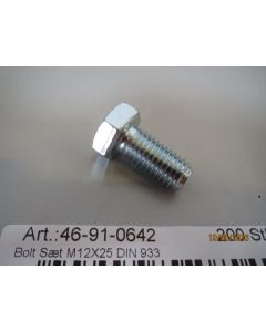 Hexagon head screw M 12x 25 DIN 933 8.8 galv