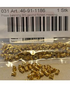 Press bushing brass w/M3 thread f/plastic