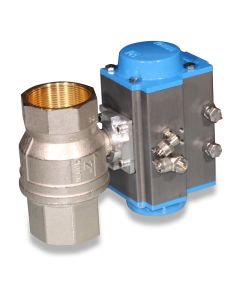 Ball valve 2" w/part-turn valve actuator & one-way restricto