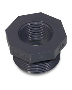 Reducing bush 1 1/2"m x 1"fm short w/octogon PVC NP16