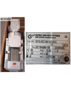 Worm reduction gear 15:1/1400 2.20kW/75 1500L