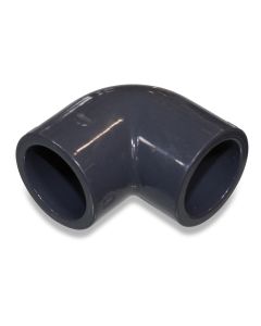 Elbow 90deg PVC 25mm 2x stick-on sleeve PN16