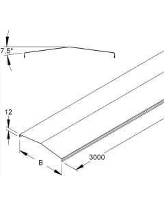 Cover f/grid cable tray 200 3000mm 7.5° steel  hot-dip galv