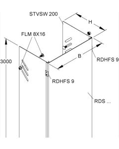 Cladding 203x309x3000mm steel hot-dip incl. accessories