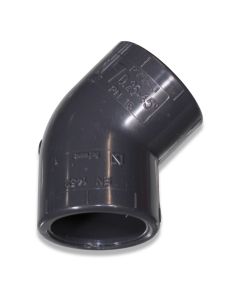 Elbow 45deg PVC 25mm 2x stick-on sleeve PN16