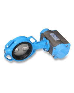 Butterfly valve with part-turn valve & one-way restrictor