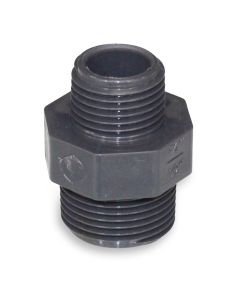 Hexagon nipple/reduction nipple 3/4" x 1/2" PVC