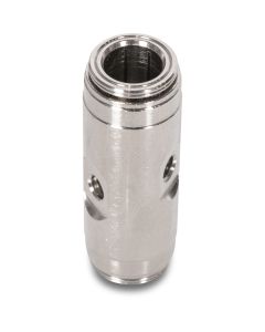 T-piece 9.5mm PApipe f/2nozzle 120deg brass nickel-plated NO