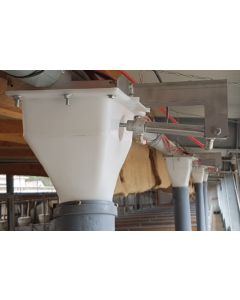 Pneumatic valve for pipe 60mm incl. hopper 110mm