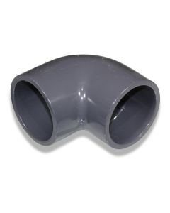 Elbow 90deg PVC 75mm 2x stick-on sleeve PN16