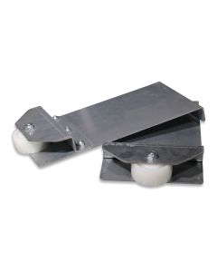 Roller pair incl fastener cpl movable in longit. direction