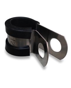 Tube clip 12mm SST w/rubber inlet