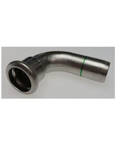 SS Press elbow 22mm 90° bushing/nipple