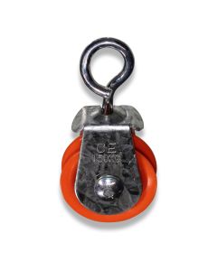 Pulley 1 7/8" 47.6mm plastic with hook max. 50kg