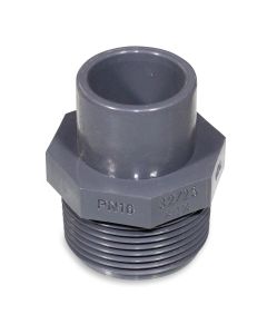 Adapter nipple 32m x 1 1/4"m PVC with octagon