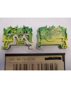 2-Conductor earth terminal block 2.5m²m yellow/green