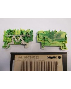 3-Conductor earth terminal block 2.5m²m yellow/green