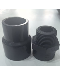Coupling 32mmx3/4" male thread,PN16  PVC ,  grey