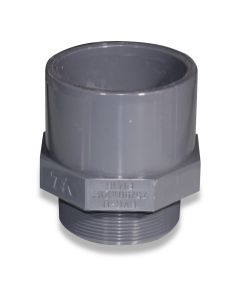 Adapter nipple 90/75x2 1/2" male PVC with octagon PN16