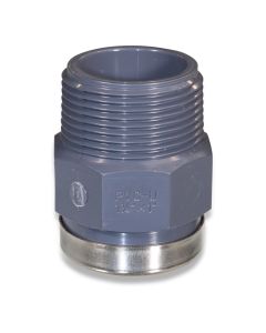 Reducing bush 1 1/4"m x 1"fm long w/octogon PVC NP16