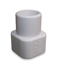 TRANSITION,3/4"RD TO 28mm X28mmSQ.PIPE,CLEAR STANDARD RD PIP