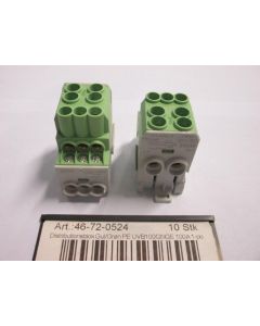 Distribution block Yellow/Green PE UVB100GNGE 100A 1-pol