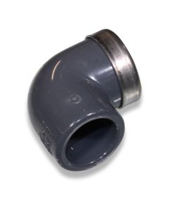 Elbow 90deg PVC 20mm x 1/2" FM PN16 w/reinforcement ring