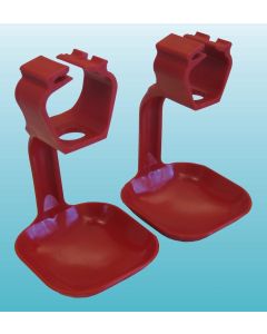DRIP CUP,LARGE,RED,ONE-ARM,FOR 28X28MM PIPE