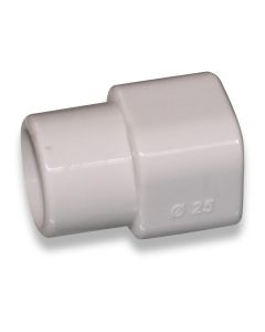 Transition piece from square pipe to round pipe 25mm